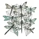 multiple dragonflies with movement shoulder piece tattoo design idea