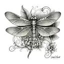dragonfly with movement shoulder piece tattoo design idea