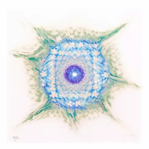 starry night by van gogh, mixed with an xray lotus tattoo design idea