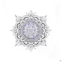 indian mandala with with a silhouette of christ the redeemer tattoo design idea