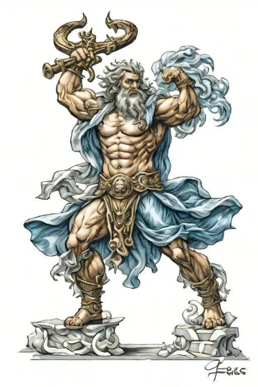 Zeus, Poseidon, Hades God tattoo design idea