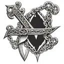 dagger and chains  tattoo design idea