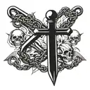 dagger and chains  tattoo design idea