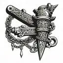 dagger and chains  tattoo design idea