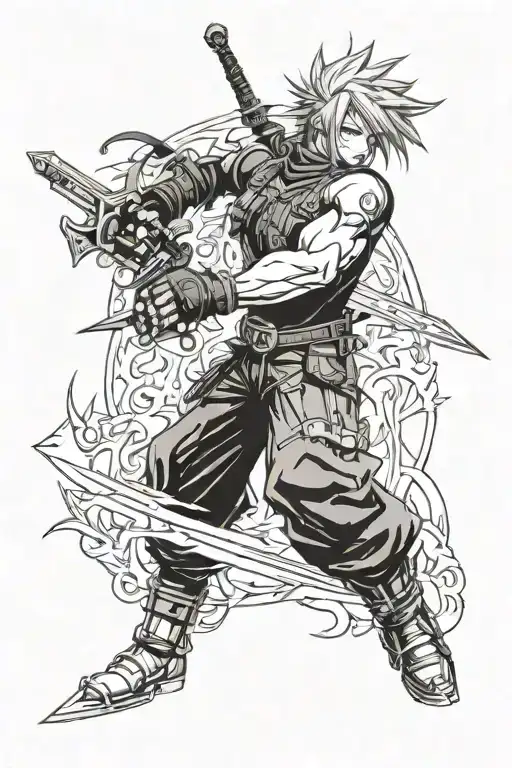 final fantasy 7 logo tattoo design idea