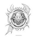 Moon dragon sun  tattoo design idea