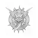 Moon dragon sun  tattoo design idea