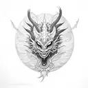 Moon dragon sun  no face tattoo design idea