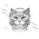 gato zombie tattoo design idea