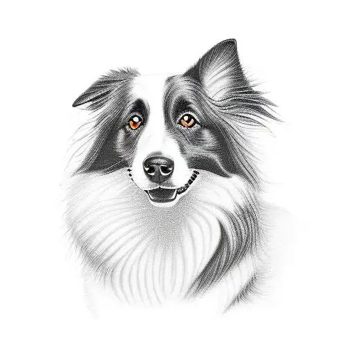 border collie tattoo design idea