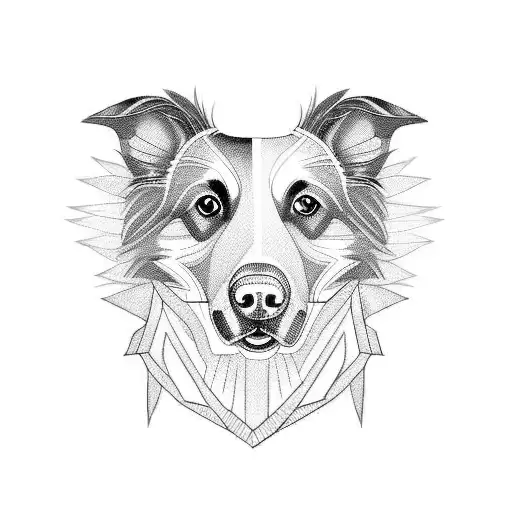 border collie tattoo design idea