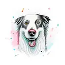 border collie tattoo design idea