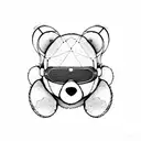 a teddy bear with snowboarding goggles tattoo design idea