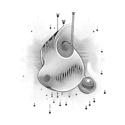 sound waves universe tattoo design idea
