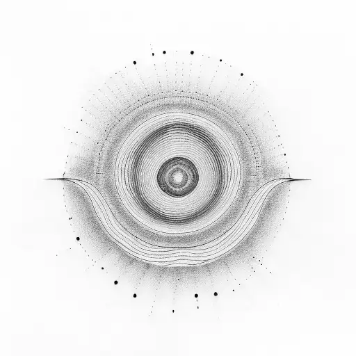 sound waves universe tattoo design idea