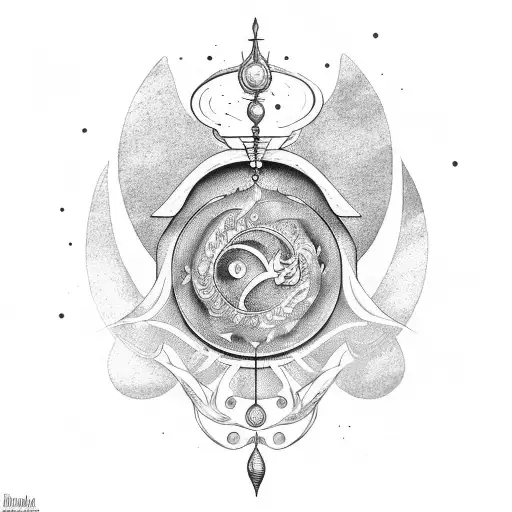 Aquarius pot and libra scales tattoo design idea