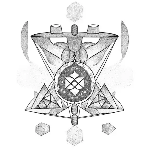 Aquarius pot and libra scales tattoo design idea