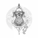 Aquarius pot and libra scales tattoo design idea