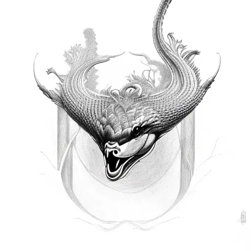 hydra goose, three heads, one body tattoo design idea