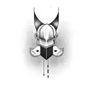 multiple heads, duck, one body, cartoon tattoo design idea