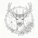 A deer shot with arrows like Frida Kahlo tattoo design idea