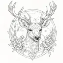 A deer shot with arrows like Frida Kahlo tattoo design idea