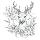 A deer shot with arrows like Frida Kahlo tattoo design idea