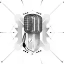 A microphone with sound waves forming the words 'Leadership' and 'Communication' tattoo design idea