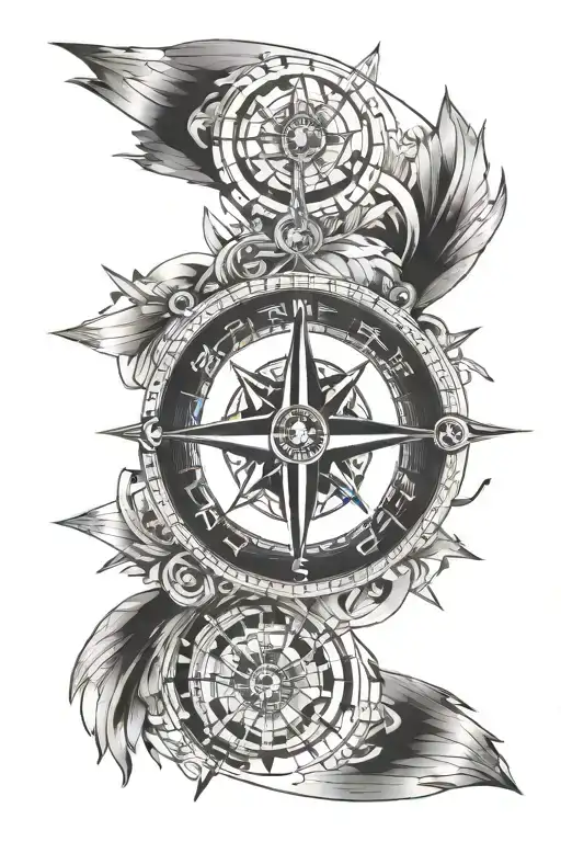 Compass arm band with Geometric tattoo design idea