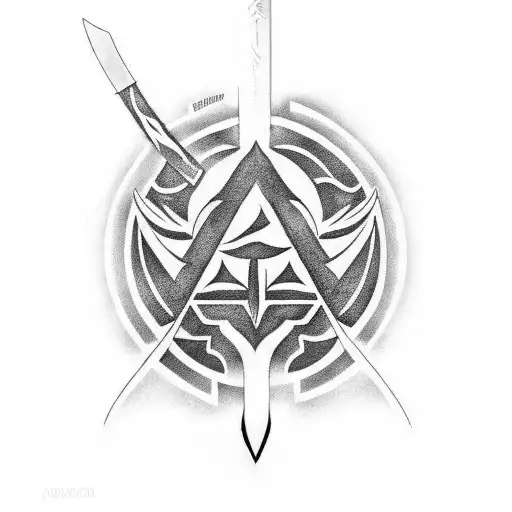 klingon dagger with name Juna tattoo design idea
