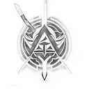 klingon dagger with name Juna tattoo design idea