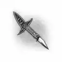 klingon dagger with name Juna tattoo design idea
