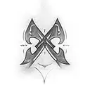 klingon dagger with name Juna tattoo design idea