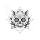 tatouage fleurale avec une horloge le signe sagittaire et l'infini Charly papillon  tattoo design idea