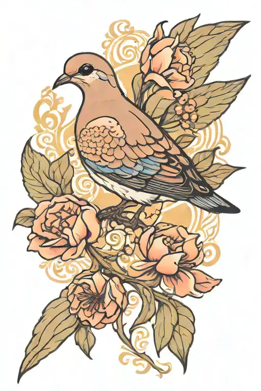 mourning dove  tattoo design idea