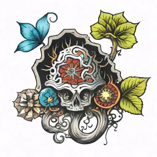 adhd serotonin psilocybin lsd tattoo design idea