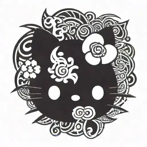 kuromi hello kitty tattoo design idea