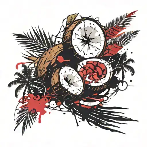 coconut tattoo design idea