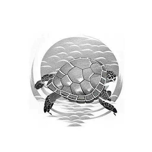 turtle japanese kanji  tattoo design idea