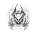 FIRE AND DEMONS tattoo design idea