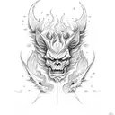 FIRE AND DEMONS tattoo design idea