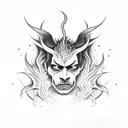 FIRE AND DEMONS tattoo design idea