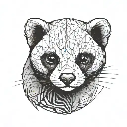 ferret thumbprint transforming tattoo design idea