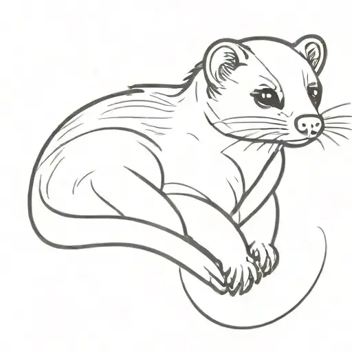 ferret dad memorial tattoo design idea