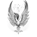 Phoenix colour tattoo design idea