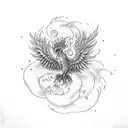 Phoenix colour tattoo design idea