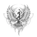 Phoenix colour tattoo design idea