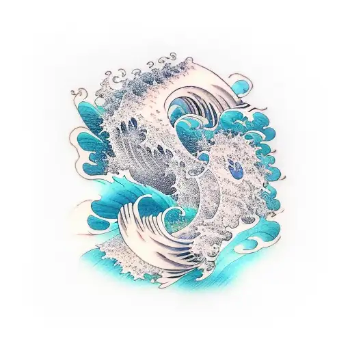 Ocean Wave tattoo design idea