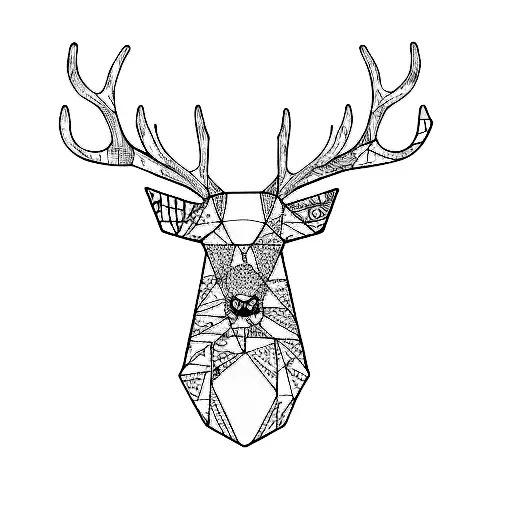 stag made of music notes tattoo design idea