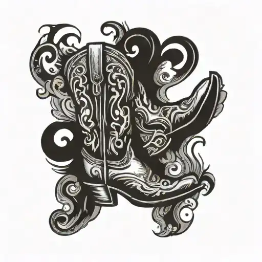 cowboy boots, question mark, 2024, og 9 tattoo design idea